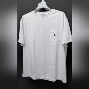 Polo by Ralph Lauren Classic Fit White Tee with Blue Logo